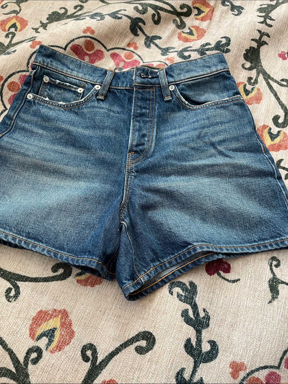 rag & bone high -rise Blue Denim Shorts